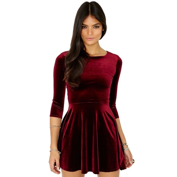 missguided red velvet dress
